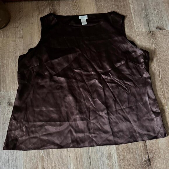 Nordstrom Intimates Brown 100% Silk Blouse Top Size 1X - Picture 1 of 4